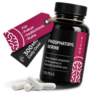 VIZMO Phosphatidylserin Kapseln – Titelbild mit Hängeetikett